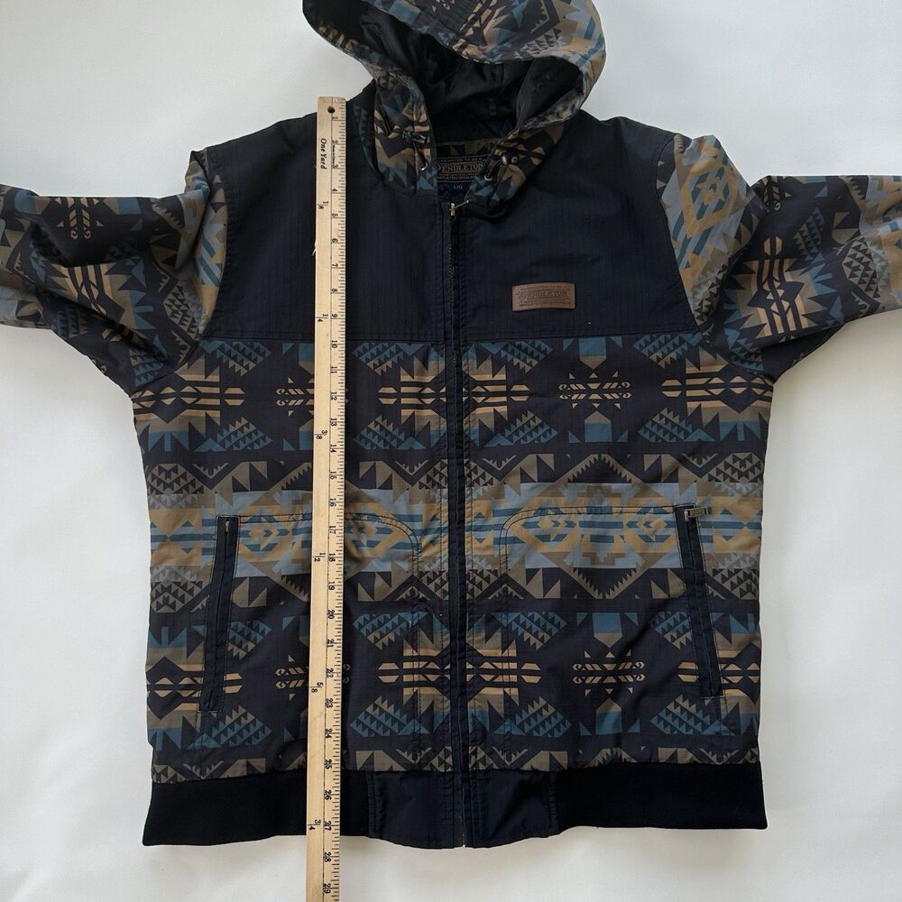 Pendleton Black & Blue Journey West Bow Pass Bomber Jacket Mens Large - Picture 5 of 10